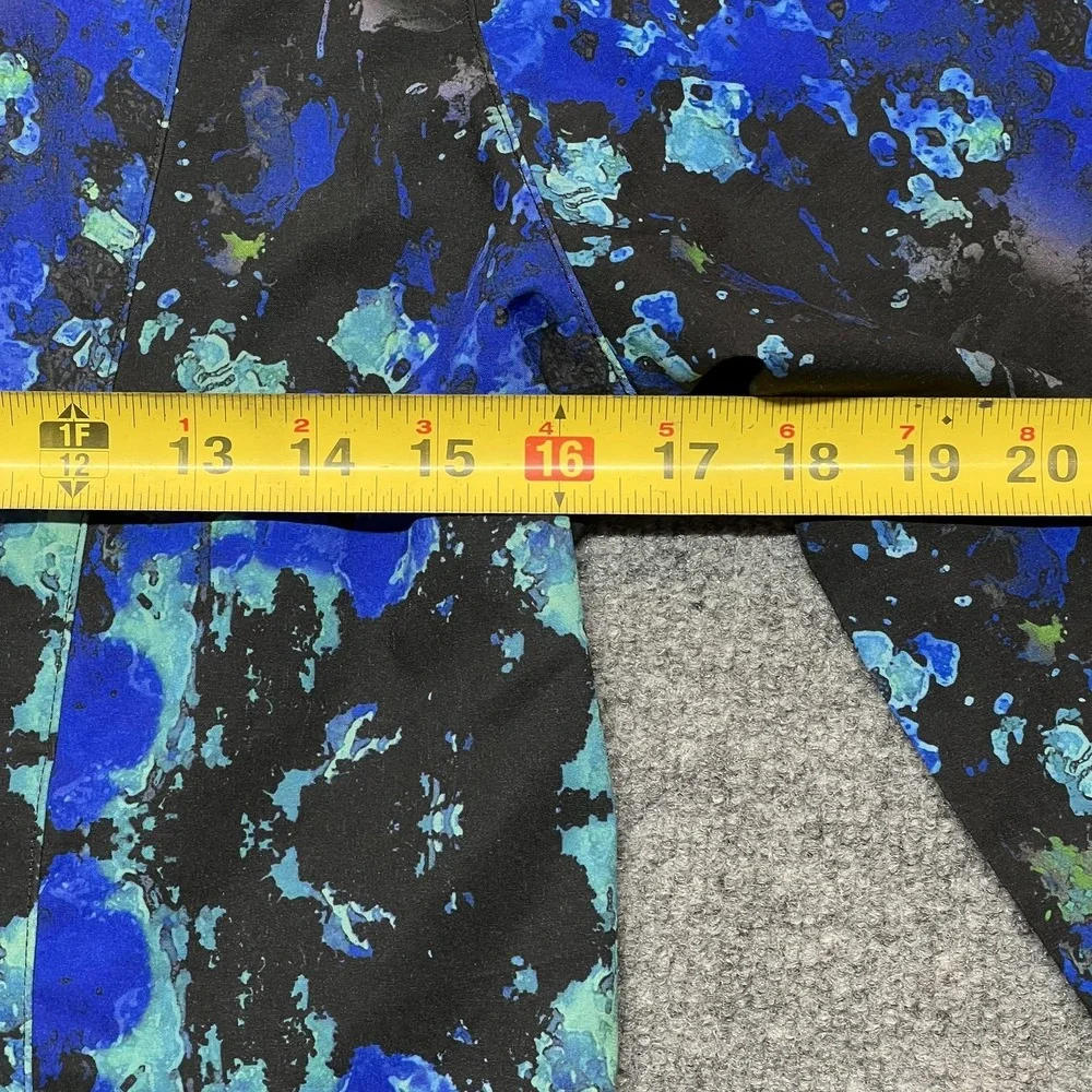 Fabletics Jacket Womens Small Blue Tie Dye Windbreaker Full Zip Thumbholes
